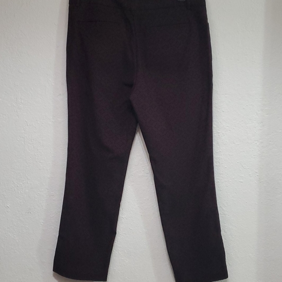 Mario Serrani Italy Burgundy/Black Patterned Pant - Picture 4 of 10